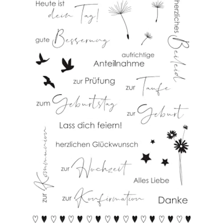 VBS Silikonstempel Anlässe 26 Stück Motivgröße 0,3-12cm durchsichtig Kartengestaltung Geschenkverpackung Aufkleber kleben – Bild 1