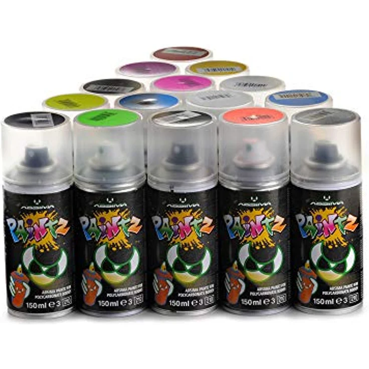 Absima 3500034 3500034-Absima Paintz Polycarbonat Spray METALLIC SCHWARZ, Mehrfarbig, 150 ml (1er Pack) – Bild 1