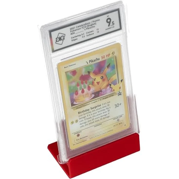 Feldherr 5er Set Kartenständer für Graded Cards und Slabs, kirschrot, mit optimalem Neigungswinkel von 10° – Bild 8