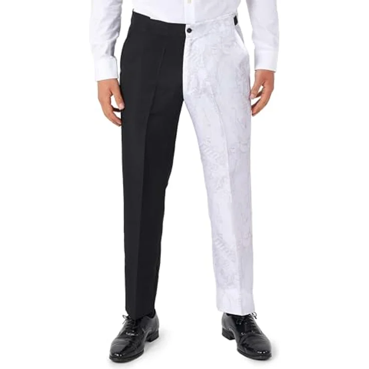Suitmeister Halloween-Kostüm für Herren, DC-Charaktere, schmale Passform, Schwarz-Weiß, Zwei Gesichter, M – Bild 5