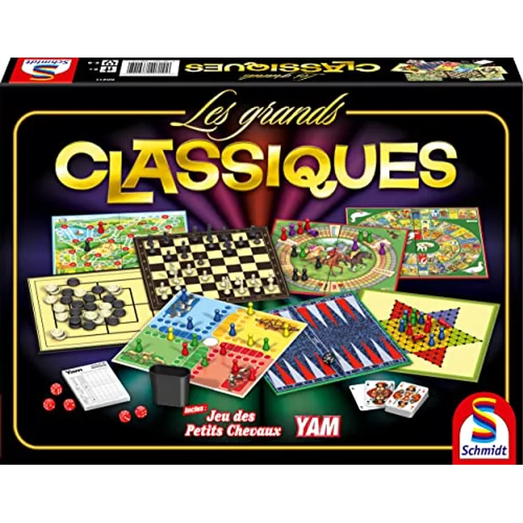 Schmidt Spiele 88211 Klassisches Spielset, Brettspiel mit Reißverschluss und Textilfutter