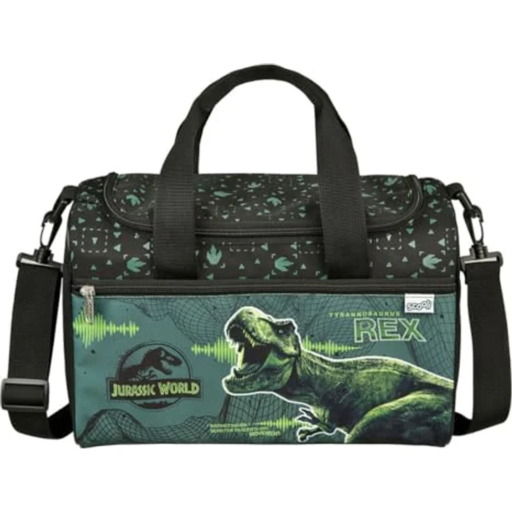Scooli Sporttasche Jurassic World, Kindersporttasche mit ca. 10,5 Litern Volumen, blau – Bild 2