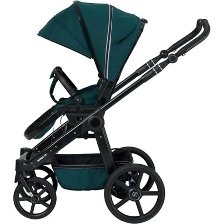 Hartan Kinderwagenset Rock IT Outdoor, 3-teilig, Petrol, mit kugelgelagerten Rädern, Federung, 5-Punkte-Gurt und UV 50+ Schutz – Bild 6