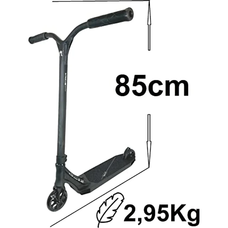 Ethic DTC Erawan Stunt-Scooter H=85cm 3kg schwarz +Fantic26 Griptape, einer der leichtesten Stuntscooter auf dem Markt – Bild 4