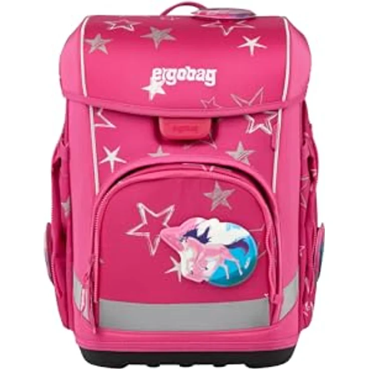 ergobag cubo Light Set, ergonomischer Schulranzen, extra leicht 860 g, 6-teilig mit Klettie-Set, reflektorisch – Bild 3