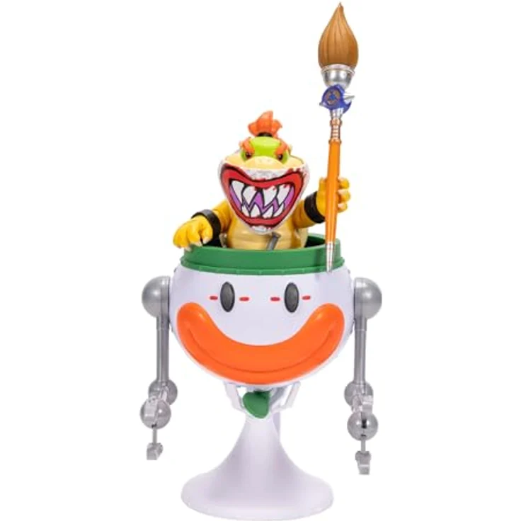 Nintendo Super Mario Galaxy Movie – 13 cm Bowser Jr.-Figur mit Clownauto, 17 Bewegungspunkten, Pinsel und Wasser-Enthüllungsaufklebern – Bild 3
