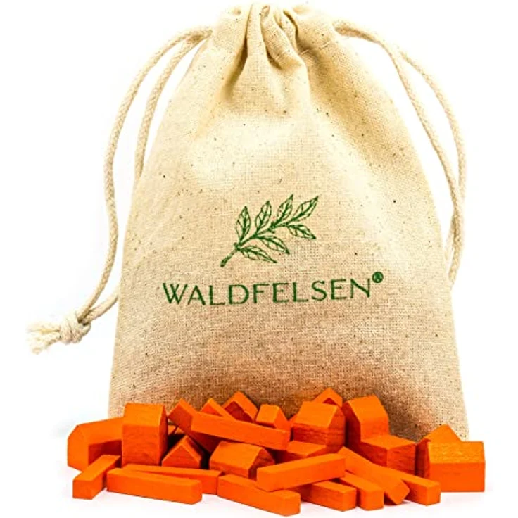 Waldfelsen® Holzfiguren für Die Siedler, 4 Städte, 5 Siedlungen und 15 Straßen, orange – Bild 3