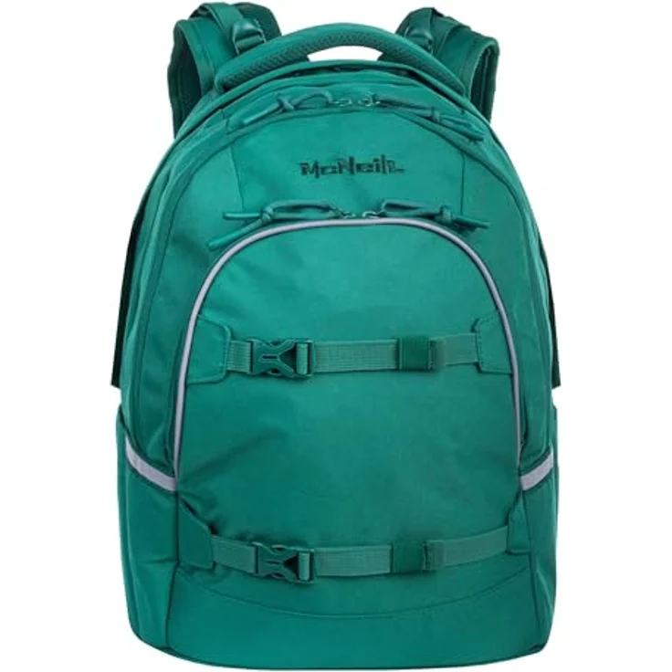 McNeill Schulrucksack MILO, hellgrün, mit gepolsterten Rückriemen, Becken- und Brustgurt, Air-Flow Rückensystem und Organizer-Fächern – Bild 2