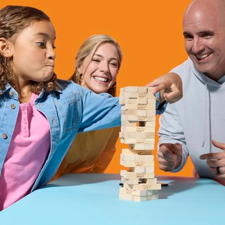 Hasbro Jenga Spiel, mit digitalem Würfel und kostenloser Web-App, klassisches Holzspiel für 2-4 Spieler, ab 6 Jahren – Bild 6