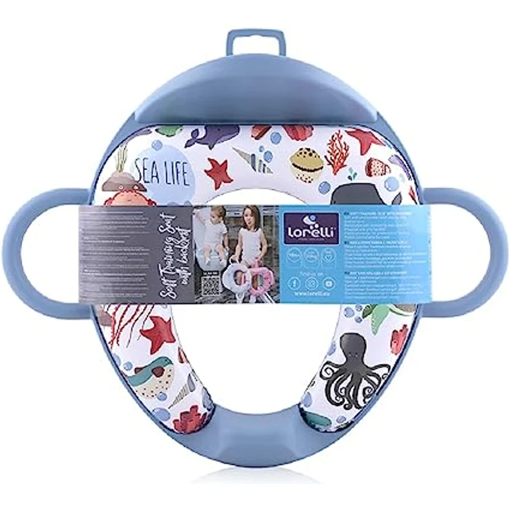 Lorelli Toilettensitz Rückenlehne Handgriff gepolstert, Spritzschutz, Kunststoff, Farbe:dunkelblau – Bild 5