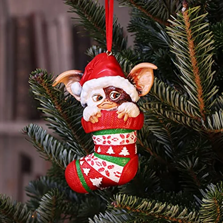 Nemesis Now Gremlins Christbaumanhänger Gizmo in Stocking, 12 cm Sammelfigur – Bild 7