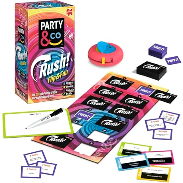 Jumbo Party & Co. Rush – Lustiges Brettspiel für Erwachsene, Kartenspiel mit 300 Aufgaben und TWIST-Karten, 2–10 Spieler, ab 16 Jahren – Bild 5