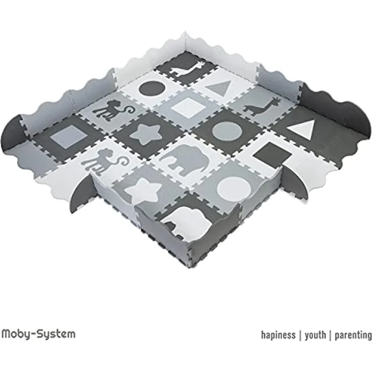 Moby-System Puzzlematte für Babys, 150 x 150 cm, Spielmatte, geruchlos, Matte große, Puzzle Matte für Jungen & Mädchen, Spielmatte schadstofffreie, geruchlose Krabbelmatte – Bild 7