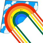 HONBO Rainbow Delta Kite, Winddrachen für Erwachsene und Anfänger, leichter Flieger mit robustem Design, inklusive Leinen und Wirbel, ideal für Outdoor-Spiele und Strand, lebendige Farben