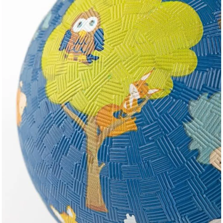 Sigikid Spielball Wald, Kautschukball mit Waldtieren, Durchmesser 17 cm, dunkelblau – Bild 3