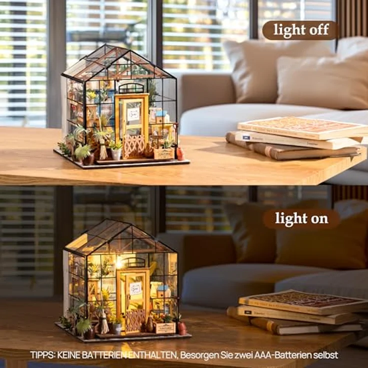 Rolife DIY Miniatur Puppenhaus Kit 1:24 Gewächshaus Mini Haus Möbel Frauen Mädchen Geburtstag Geschenk Weihnachten Valentinstag – Bild 7