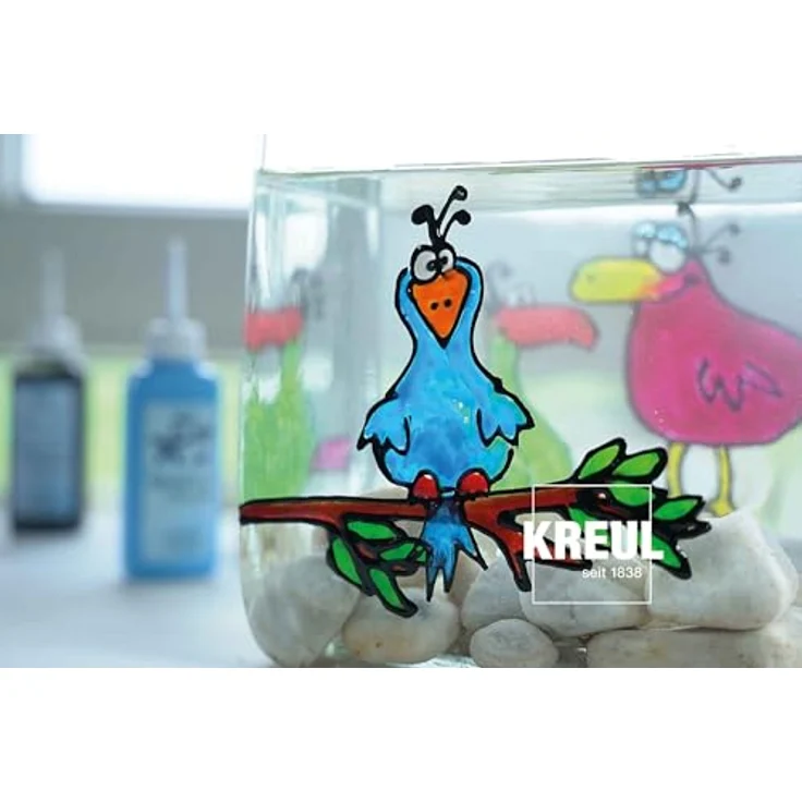 KREUL 42774 - Window Color Konturenfarbe, schwarz 80 ml, zur besseren Abgrenzung von Motiven, für glatte Oberflächen wie Glas, Spiegel und Fliesen – Bild 8