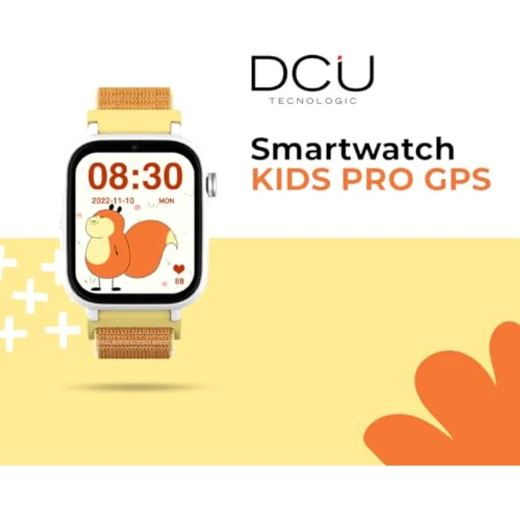 DCU TECNOLOGIC Kinder-Smartwatch mit Android, GPS-Positionierung, Videoanrufen, SOS-Taste, Kindersicherung, 1,85 Zoll Touchscreen, Farbe: Orange – Bild 2