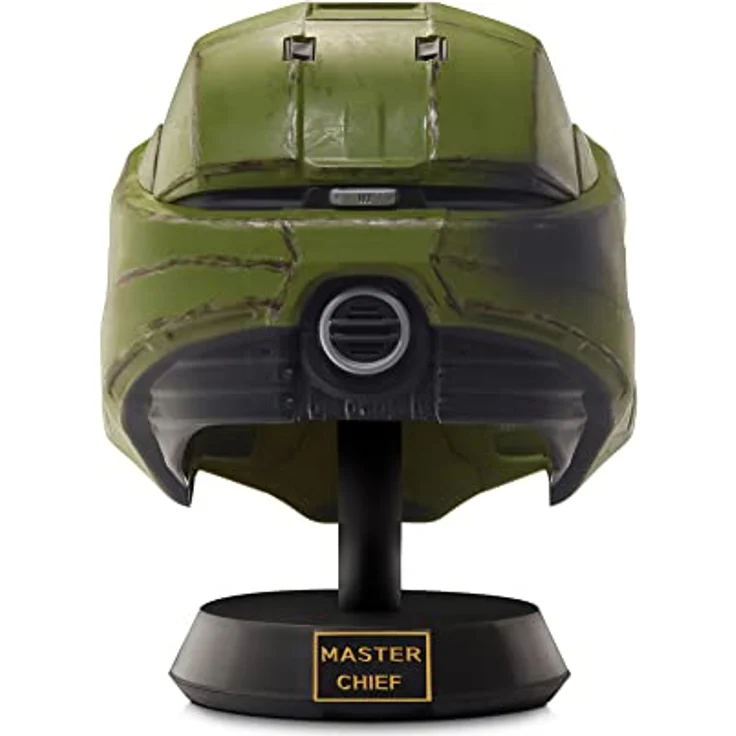 Jazwares Halo HLW0173-AMZ Master Chief Deluxe Helm mit LED-Leuchten, Kampf beschädigte Farbe, Einheitsgröße, inklusive Ständer – Bild 2