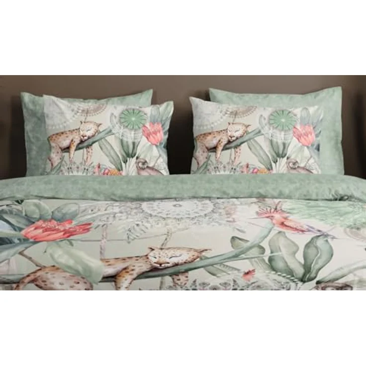 Hip Satin Wende-Bettwäsche WAYAN | 100% Baumwolle atmungsaktiv | Dschungelfieber Mandalas Mint grün rosé 135 cm x 200 cm Mint – Bild 2