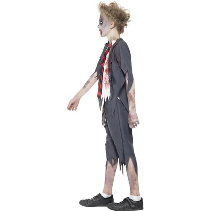 Halloween! Smiffys Zombiekostüm Schüler, mit Hose, Jacke, Hemdteil und Krawatte – Bild 3