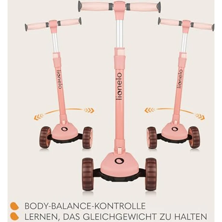 Lionelo Franky 2-in-1 Kinder-Balance-Roller, höhenverstellbar, LED-Räder, rutschfestes Trittbrett, Korb – Bild 4