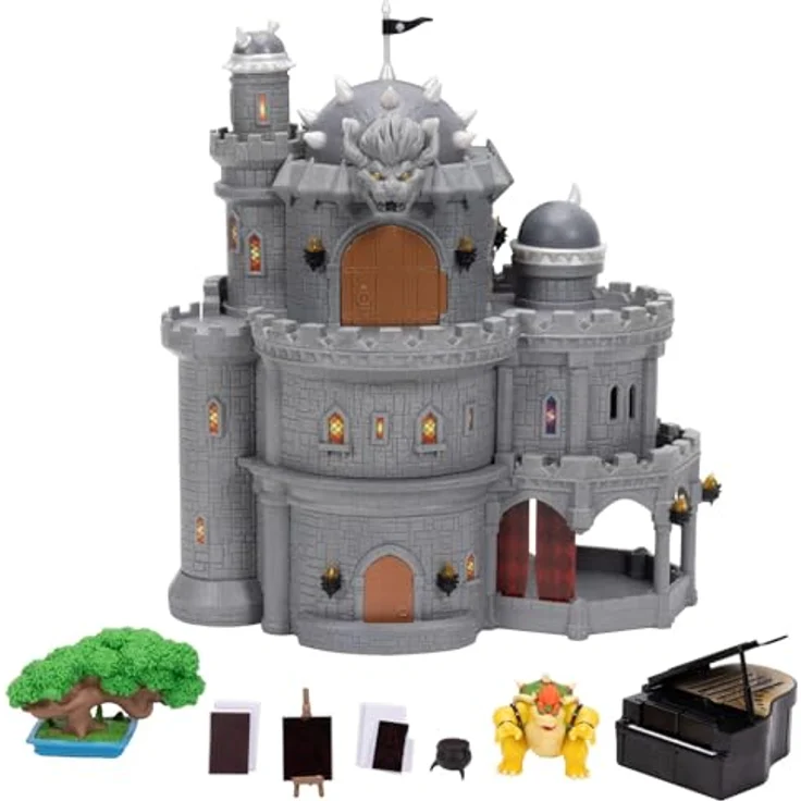 Jakks Pacific Super Mario Galaxy Film Deluxe Spielset, Bowsers Schloss mit 1 Minifigur – Bild 1