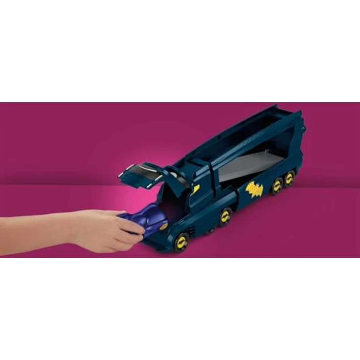Hot Wheels Batwheels Spielzeug-Transporter mit Rampe und Die-Cast Batmobil, für 7 Fahrzeuge im Maßstab 1:55 – Bild 4