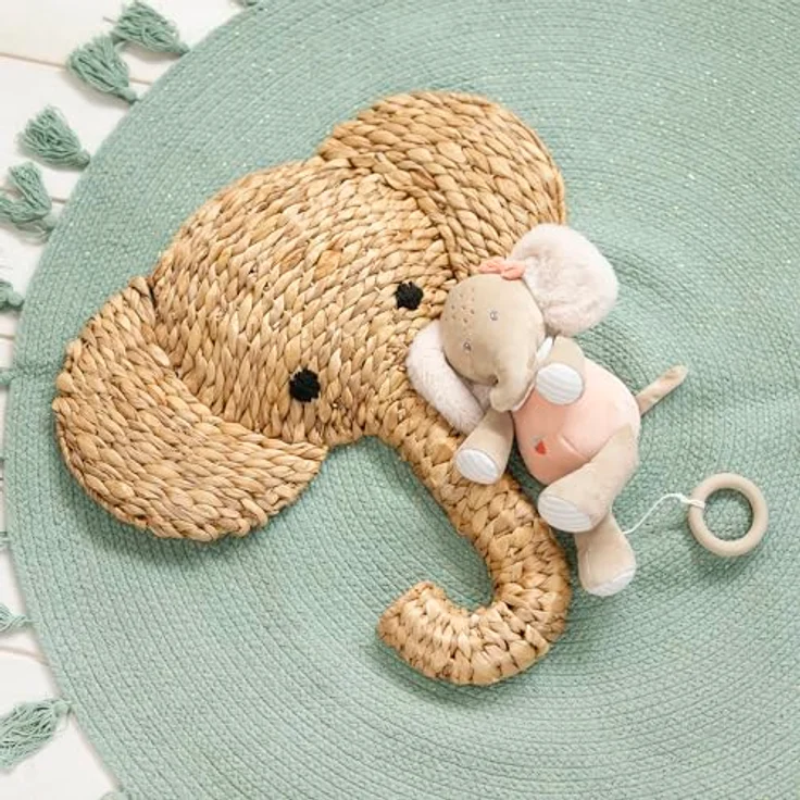 Nattou Aktiv-Kuscheltier Elefant Oli Pink, mit Musikspieluhr, ca. 24 cm, Pflegeleicht und vegan – Bild 2