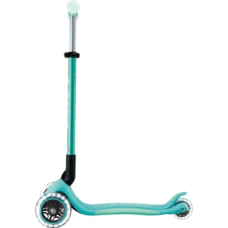 GLOBBER ELITE GLOW LIGHTS – 3-Rädriger Kinderroller mit verstellbarer Lenkerhöhe, LED-Leuchtrollen und Glow-Effekt, dunkelmint – Bild 6