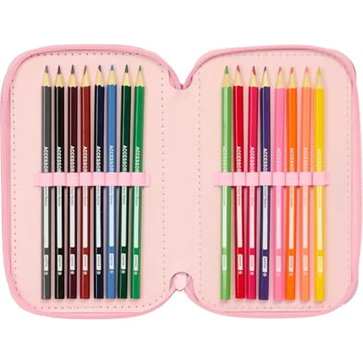 Safta STITCH ICE CREAM Federmäppchen, 37-teiliges Schulbedarf-Set für Kinder, 12,5 x 5,5 x 19,5 cm, strapazierfähig und langlebig – Bild 5