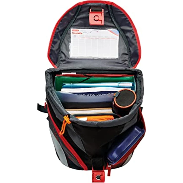 Herlitz SoftLight Plus Sports Schulranzen, schwarz/rot, inkl. befülltem 16 tlg. Schüleretui, Faulenzermäppchen, Sportbeutel – Bild 4