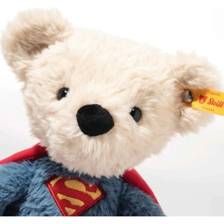 Steiff Teddybär Superman 29 cm, kuschelweicher Plüsch in beige/blau/rot/gelb, maschinenwaschbar bis 30°C – Bild 4