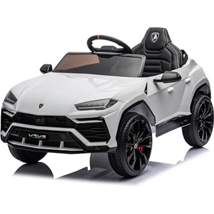 FINOOS Lambo Urus Elektroauto für Kinder, Originallizenz, vertikal öffnende Türen, 2 Motoren, 12V Batterie, 2,4 GHz Fernsteuerung, für 1 bis 4 Jahre, Weiß – Bild 1