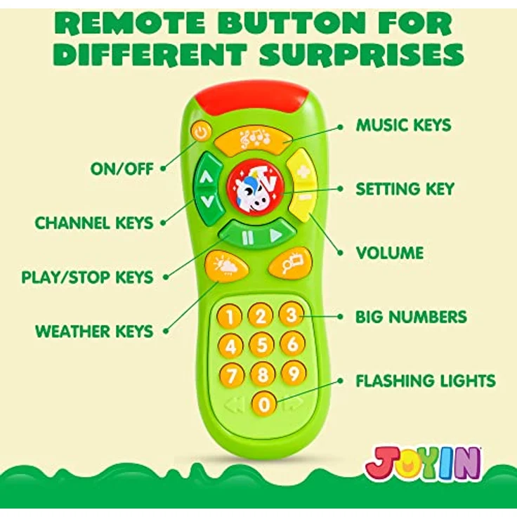 JOYIN Baby-Spielzeug Telefon, Musikspielzeug mit Fernbedienung und Lernfunktionen, grün, für Babys ab 6 Monaten – Bild 5