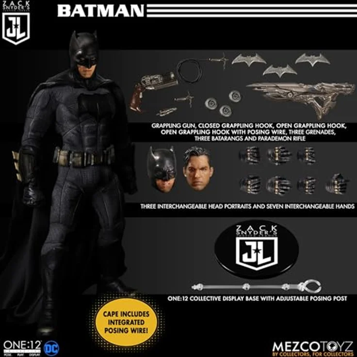 Mezco Toys Zack Snyder's Justice League 1/12 Deluxe Steel Box Set, Sammlerset mit Batman, Superman im schwarzen Genesungsanzug und The Flash, 15-17 cm, inklusive charakter-spezifischem Zubehör – Bild 9