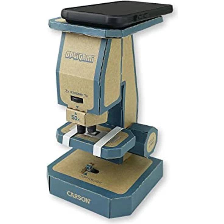 Carson Optigami OG-100, Mikroskop-Bausatz zum Selberbauen mit 50-400x Vergrößerung, schwarz, für Kinder von 8-12 Jahren – Bild 2