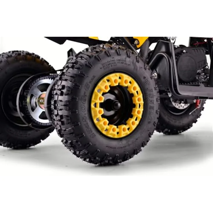 Beneo Motors MTX 49 cc, Benzin-Quad für Kinder, Gelb, mit Zweitaktmotor, Automatikgetriebe, Scheibenbremsen, Elektro- und Seilzugstart, Geschwindigkeitsbegrenzung – Bild 7