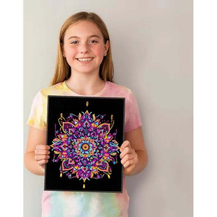 Diamond Dotz Kreativset Neon Mandala, Diamond Painting mit 13-Facettenschliff und hochwertigen Strasssteinen – Bild 5