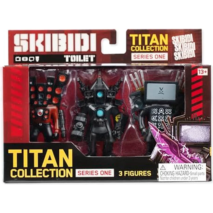 SKIBIDI TOILET Skibidi Toilet Titan 3er Pack, exklusive Sammlerstücke, offiziell lizenziert, schwarz – Bild 2