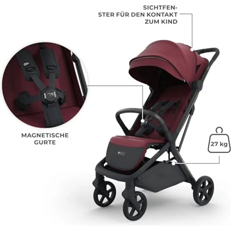 Kinderkraft Nubi 3, Sportbuggy mit automatischer Faltfunktion, UV-Schutz 50+, bis 27 kg belastbar, grau – Bild 5