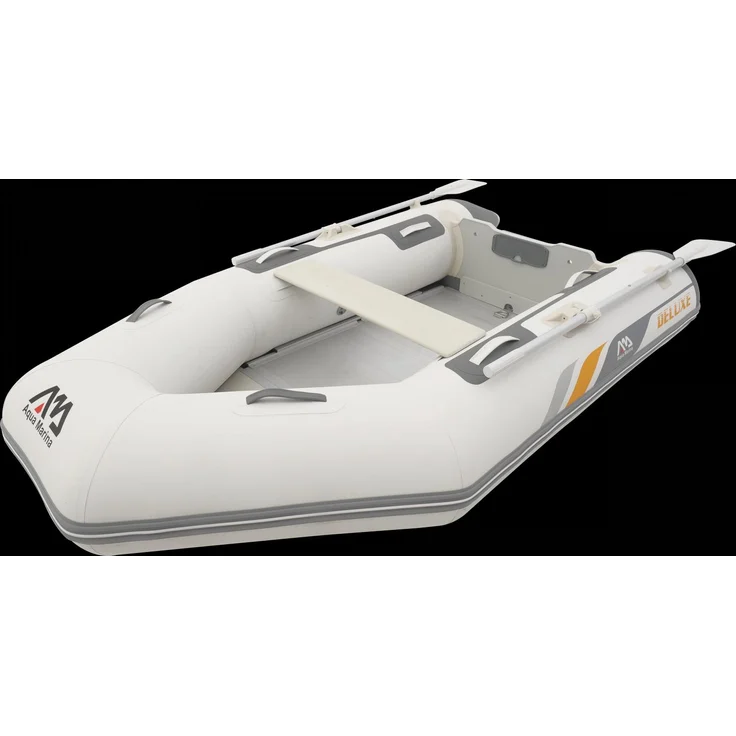 Aqua Marina Deluxe Schlauchboot 250 cm, 3 Personen, robustes Hochdruck-PVC-Gewebe, inkl. Handpumpe und Reparaturset, modernes Design in Weiß