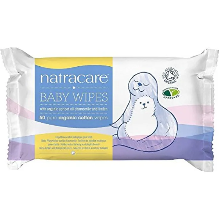 Natracare Organic Cotton Baby Wipes, 50 Per Pack