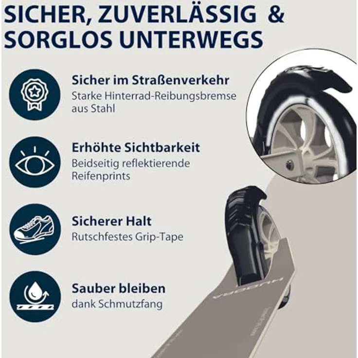 HUDORA Scooter Up 145 Junior - pearl - Kinder Roller ab 3 Jahre - City Roller mit 145 mm Rollen - bis 60 kg – Bild 5