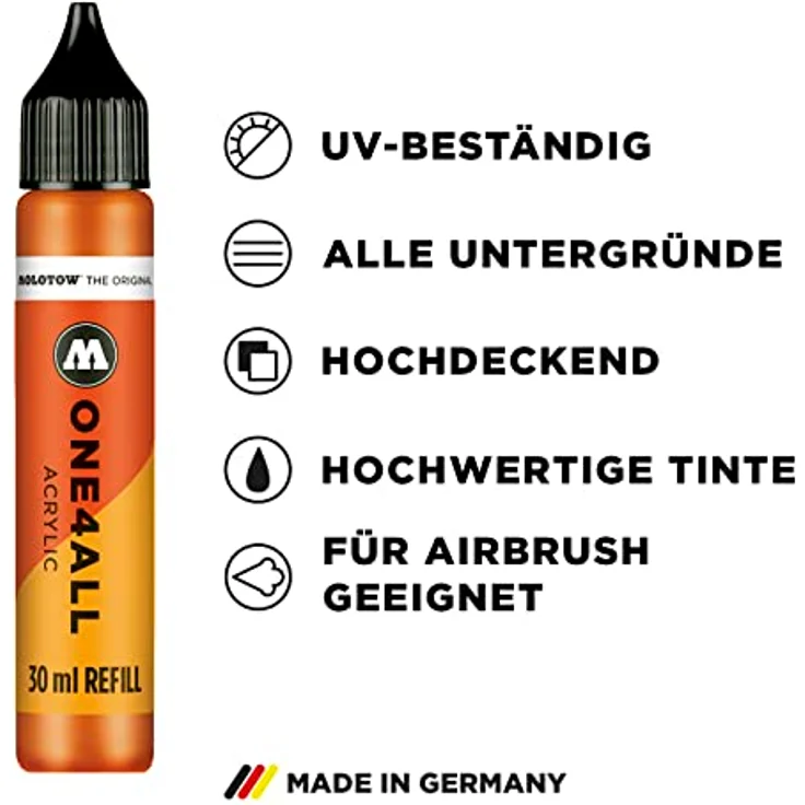 MOLOTOW Füllhalter Nachfülltinte One4All für Permanentmarker 30ml lagoblau pastell - Acrylbasierte Tinte, lichtbeständig, seidenmatt, hochdeckend, schnelltrocknend – Bild 3