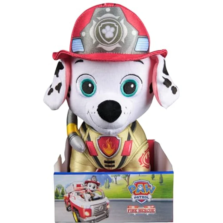 Spin Master PAW Patrol Fire Rescue Marshall, Plüschfigur 25 cm mit Feuerwehruniform und Zubehör – Bild 7