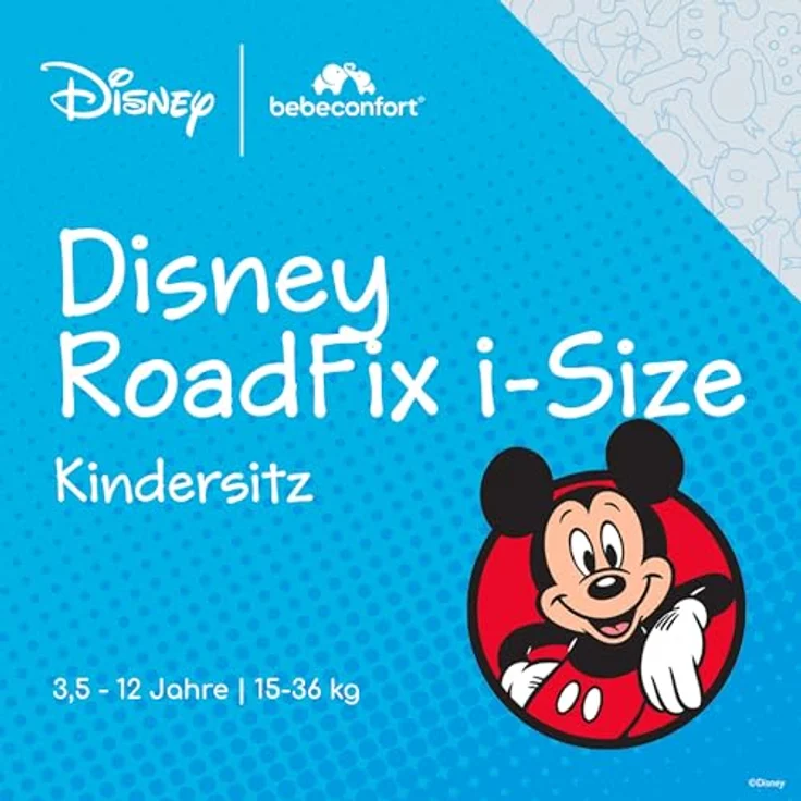 bebeconfort Kindersitz Road Fix i-Size, ab 3,5 Jahre (100-150 cm), 3,8 kg, mit ISOFIX, Disney - Authentic Mickey – Bild 2