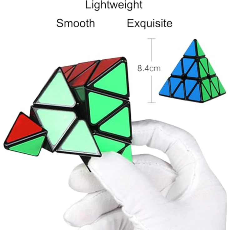 EACHHAHA 3x3 Zauberwürfel Pyramide, Speed Cube mit Stahlkugelpositionierung, hochpräzise und stabil, ideal für Wettbewerbe und Geschenkideen – Bild 4