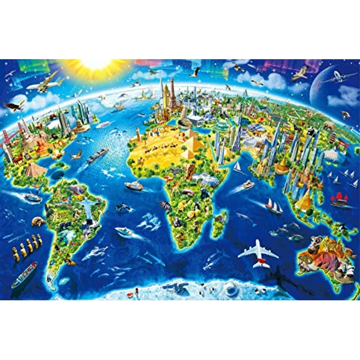 AveJoys Puzzle 1000 Teile Erwachsene Welt-Wahrzeichen, 70 x 50 cm, hochwertiges recycelbares Material, pädagogisches Spielzeug für Erwachsene und Kinder ab 8 Jahren – Bild 1