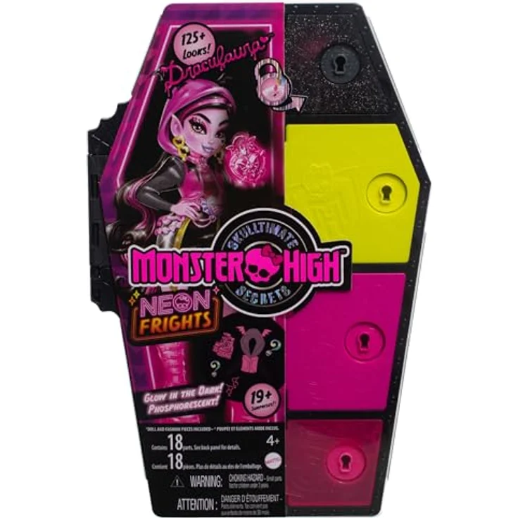 Mattel® Anziehpuppe Monster High, Skulltimate Secrets: Neon Frights, Draculaura - Fluoreszierend, leuchtende Accessoires – Bild 6